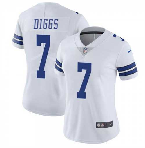 Womens Dallas Cowboys #7 Trevon Diggs White Vapor Untouchable Limited Stitched Jersey->women nfl jersey->Women Jersey